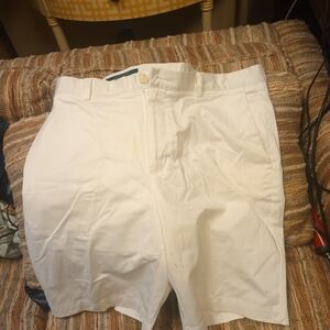 Perry Ellis White Flat Front Men's Shorts